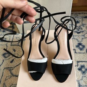 Loeffler Randall Elyse Wraparound Sandals Black 6 New